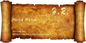 Held Rita névjegykártya